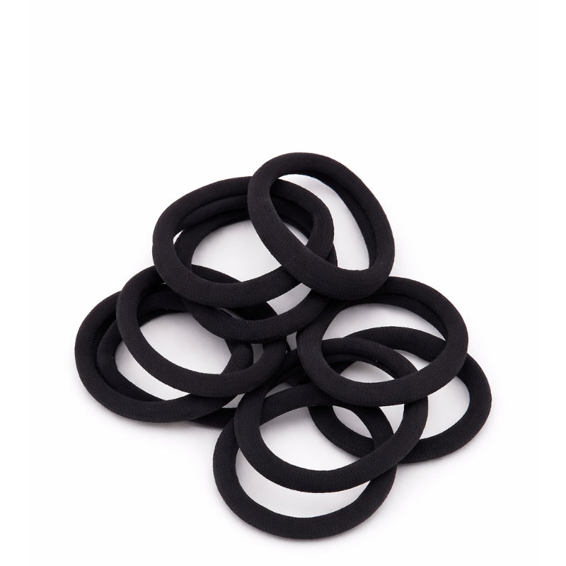 Élastiques à cheveux noirs - Lot de 12
