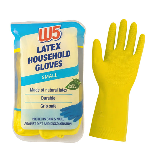 Gants ménagers en latex W5 (tailles S, M, L)