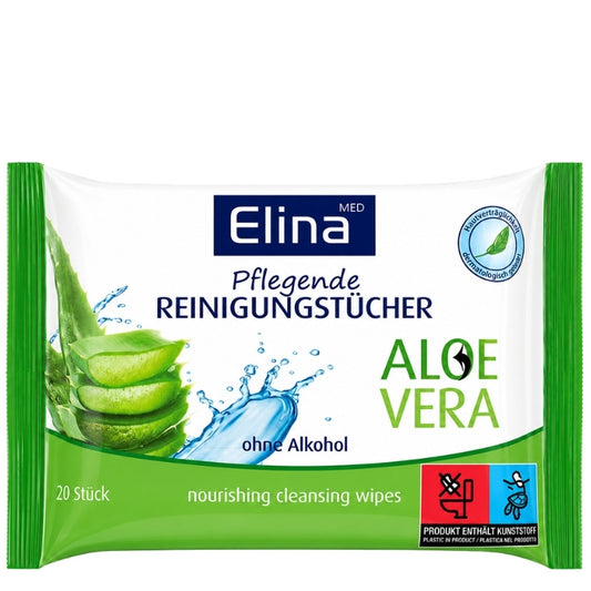 Lingettes Nettoyantes Aloe Vera Elina Med - x20