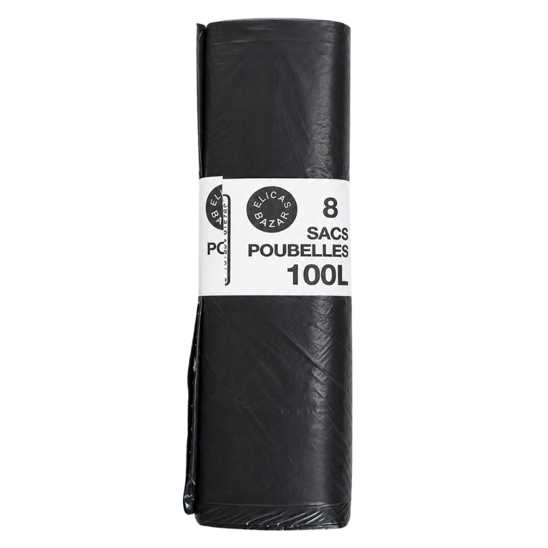 Sacs poubelle 100 L - rouleau de 8