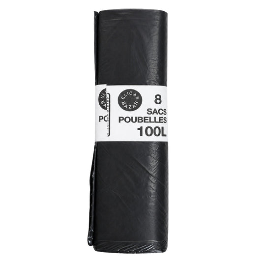 Sacs poubelle 100 L - rouleau de 8