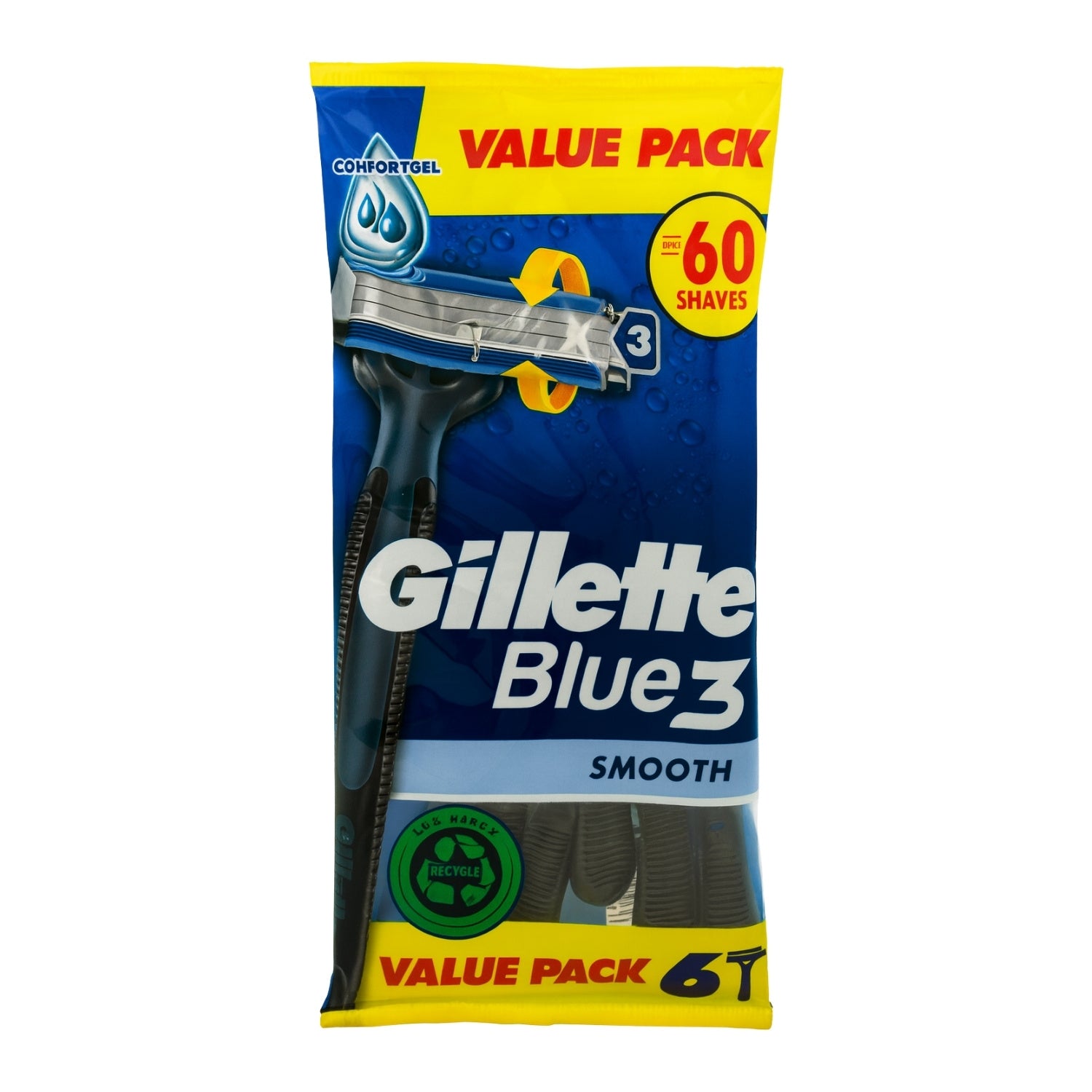 Rasoirs Jetables Gillette Blue 3 Smooth - x6
