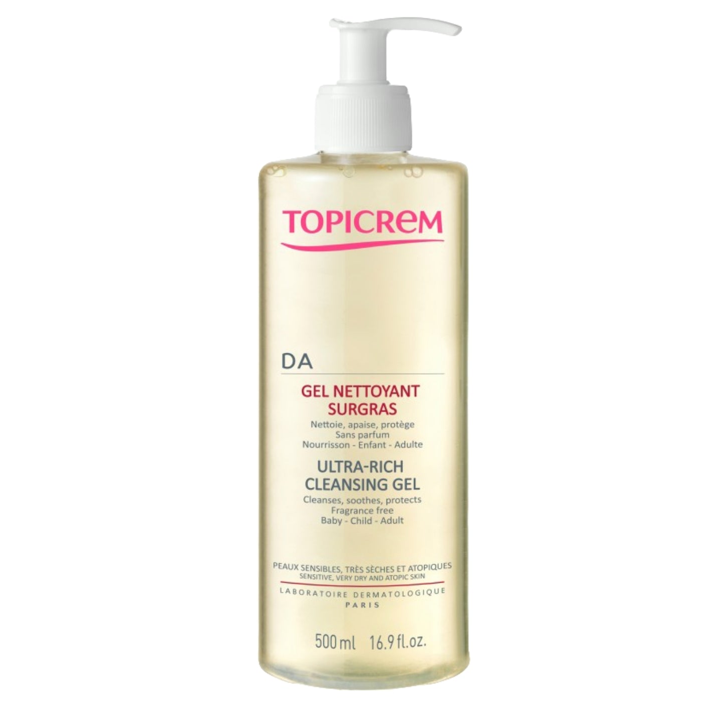 Gel nettoyant TOPICREM DA surgras peaux atopiques - 500ml