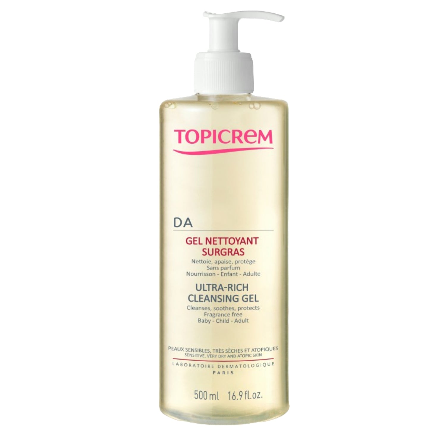 Gel nettoyant TOPICREM DA surgras peaux atopiques - 500ml